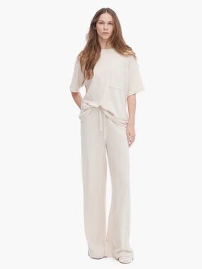 ATM Loop Front Jersey Oversized Pocket Tee & Terry Pants Faded Dune Lounge Wear